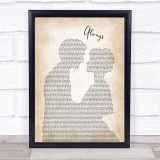 Frank Sinatra Always Man Lady Bride Groom Wedding Song Lyric Print