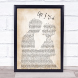 Kodaline All I Want Man Lady Bride Groom Wedding Song Lyric Print