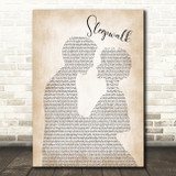 The Shires Sleepwalk Man Lady Bride Groom Wedding Song Lyric Print