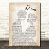 Fleetwood Mac Dreams Song Lyric Man Lady Bride Groom Wedding Print