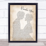Alan Jackson Remember When Song Lyric Man Lady Bride Groom Wedding Print