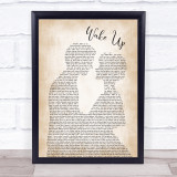 Arcade Fire Wake Up Song Lyric Man Lady Bride Groom Wedding Print
