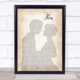 Brad Paisley Then Song Lyric Man Lady Bride Groom Wedding Print