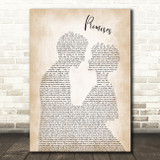 Calvin Harris and Sam Smith Promises Song Lyric Man Lady Bride Groom Print