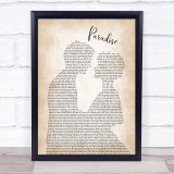 George Ezra Paradise Song Lyric Man Lady Bride Groom Wedding Print