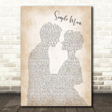 Lynyrd Skynyrd Simple Man Song Lyric Man Lady Bride Groom Wedding Print