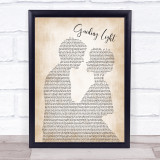 Mumford & Sons Guiding Light Song Lyric Man Lady Bride Groom Wedding Print