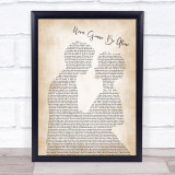 Nickelback Never Gonna Be Alone Song Lyric Man Lady Bride Groom Wedding Print