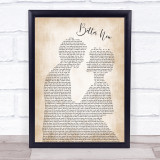Rascal Flatts Better Now Song Lyric Man Lady Bride Groom Wedding Print