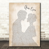 The Script Arms Open Song Lyric Man Lady Bride Groom Wedding Print