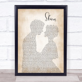 Coldplay Shiver Man Lady Bride Groom Wedding Song Lyric Quote Music Print