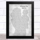 The Calling Wherever You Will Go Mother & Baby Grey Song Lyric Music Art Print