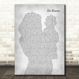 Hoobastank The Reason Mother & Baby Grey Song Lyric Music Art Print
