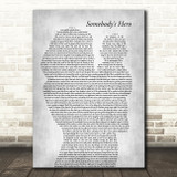 Jamie O'Neal Somebody's Hero Mother & Baby Grey Song Lyric Music Art Print