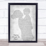 ABBA Slipping Through My Fingers Mother & Child Grey Song Lyric Print