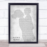 Phil Collins You'll Be In My Heart Mother & Child Grey Song Lyric Print