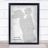 Shania Twain From This Moment On Mother & Child Grey Song Lyric Print