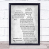 John Denver Sunshine On My Shoulders Mother & Child Grey Song Lyric Print