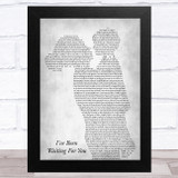 Mamma Mia 2 I've Been Waiting For You Mother & Child Grey Song Lyric Music Art Print