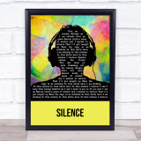 Delerium Silence Multicolour Man Headphones Song Lyric Print