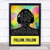 Glasgow Rangers Follow, Follow Multicolour Man Headphones Song Lyric Print