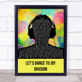 The Wombats Let's Dance To Joy Division Multicolour Man Headphones Song Lyric Print