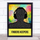 Mabel Finders Keepers Multicolour Man Headphones Song Lyric Wall Art Print