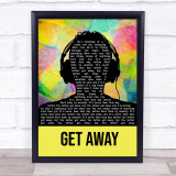 George Ezra Get Away Multicolour Man Headphones Song Lyric Quote Music Print