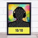 Rex Orange County 10 10 Multicolour Man Headphones Song Lyric Quote Music Print