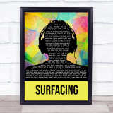 Slipknot Surfacing Multicolour Man Headphones Song Lyric Quote Music Print