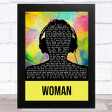 Mumford & Sons Woman Multicolour Man Headphones Song Lyric Music Art Print