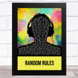 Silver Jews Random Rules Multicolour Man Headphones Song Lyric Music Art Print