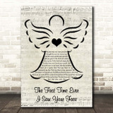 George Michael The First Time Ever I Saw Your Face Music Script Angel Song Lyric Print