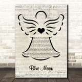 Billie Holiday Blue Moon Music Script Angel Song Lyric Print
