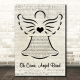 Johnny Cash Oh Come, Angel Band Music Script Angel Song Lyric Print