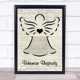 Queen Bohemian Rhapsody Music Script Angel Song Lyric Print