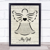 The Temptations My Girl Music Script Angel Song Lyric Print