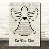 Klangkarussell Sonnentanz (Sun Don't Shine) Music Script Angel Song Lyric Wall Art Print