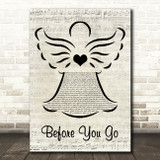 Lewis Capaldi Before You Go Music Script Angel Song Lyric Wall Art Print