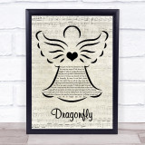 Small Town Titans Dragonfly Music Script Angel Song Lyric Wall Art Print