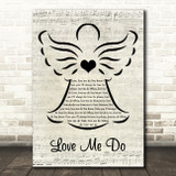 The Beatles Love Me Do Music Script Angel Song Lyric Wall Art Print
