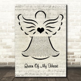 Westlife Queen Of My Heart Music Script Angel Song Lyric Wall Art Print