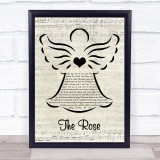 Bette Midler The Rose Music Script Angel Song Lyric Quote Music Print