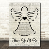 Faith Hill There You'll Be Music Script Angel Song Lyric Quote Music Print