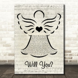 Hazel O'Connor Will You Music Script Angel Song Lyric Quote Music Print