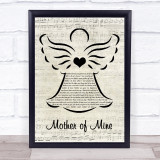 Neil Reid Mother of Mine Music Script Angel Song Lyric Quote Music Print
