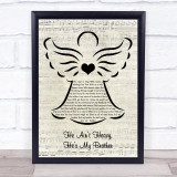 The Hollies He Aint Heavy, Hes My Brother Music Script Angel Song Lyric Quote Music Print