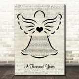 Christina Perri A Thousand Years Music Script Angel Song Lyric Music Art Print