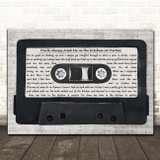 Jona Lewie You'll Always Find Me in the Kitchen at Parties Music Script Cassette Tape Song Lyric Print