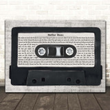 Paolo Nutini Better Man Music Script Cassette Tape Song Lyric Print